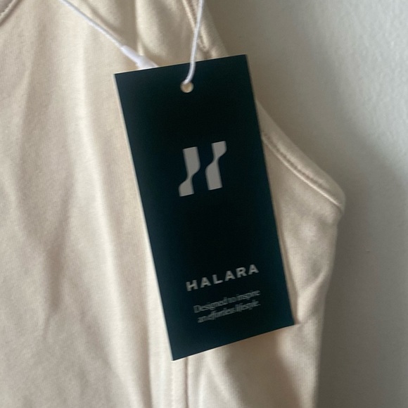 NWT Halara Mini Tank Chill In My Feels U Neck Plain Bodycon DRESS in Cream - Picture 7 of 11